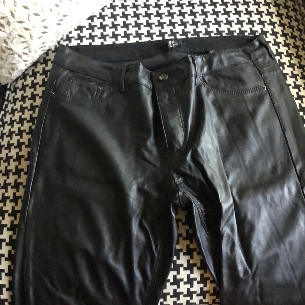 Faux leather pants